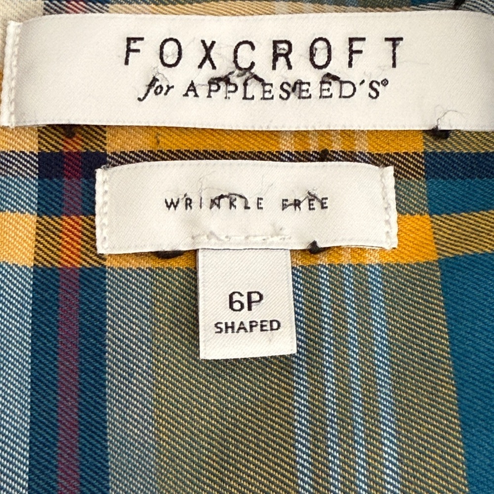Foxcroft Plaid Shirt Sz 6p - Picture 3 of 14